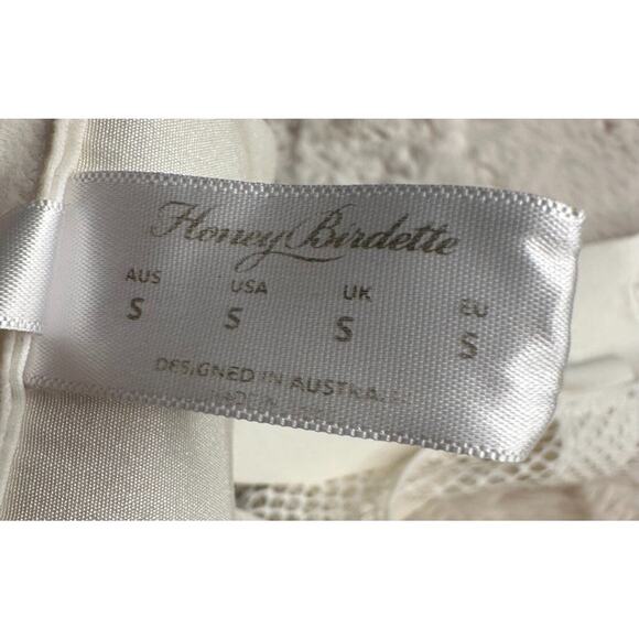 RARE🔥 Honey Birdette AXL🤍 White FULL 4 Piece Set 32DD, S, S Thong & Brief - Picture 10 of 16